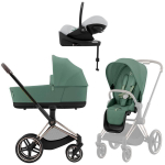 Коляска Cybex Priam IV Rosegold complete Cloud G Fog Grey Base G 3 в 1 Leaf Green