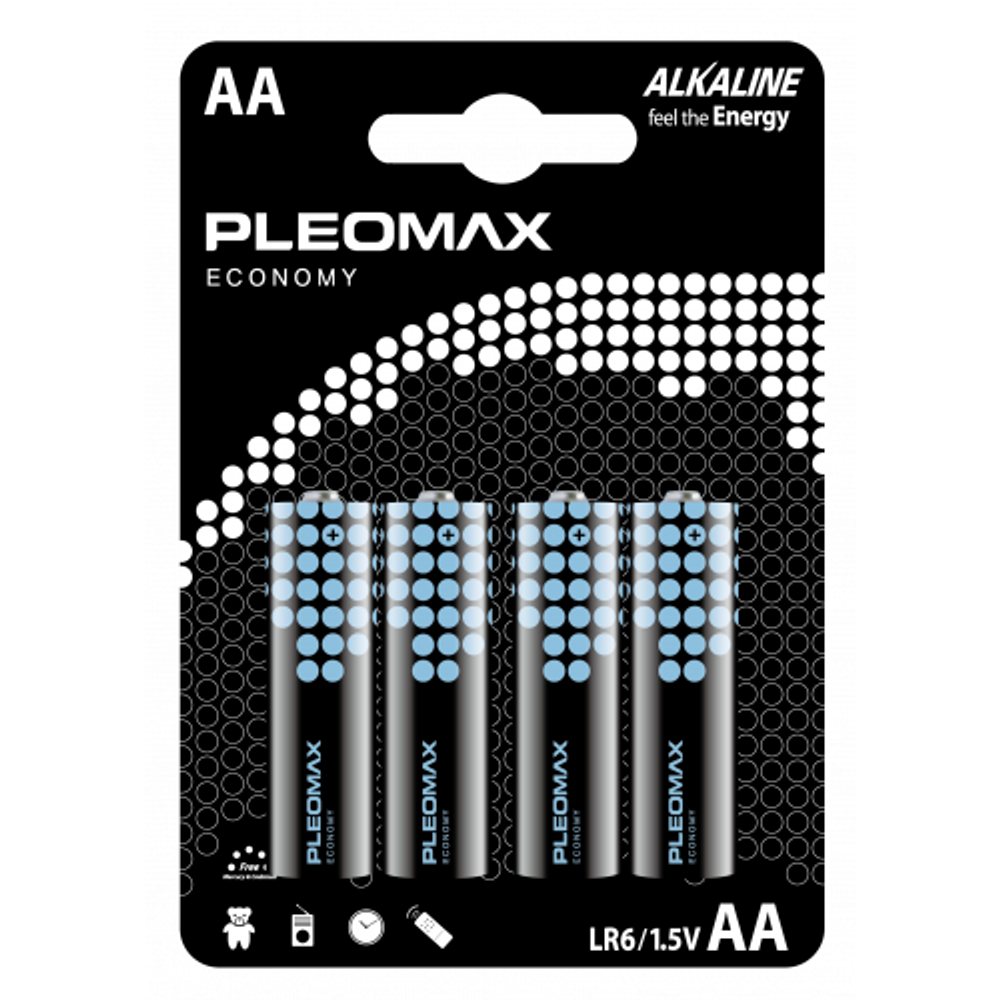 Батарейки Pleomax LR6-4BL Economy Alkaline | Батарейки Щелочные (Алкалиновые)