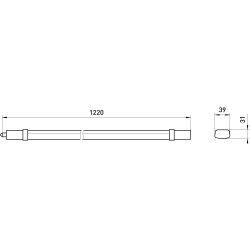 Линейный светодиодный светильник ЭРА SPP-301-36-6K-M 36Вт 6500К IP65 1200 матовый | Линейные светодиодные светильники IP65