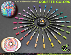 TOOLI-ART акриловые маркеры фломастеры, 24 шт., 0,7 мм Confetti