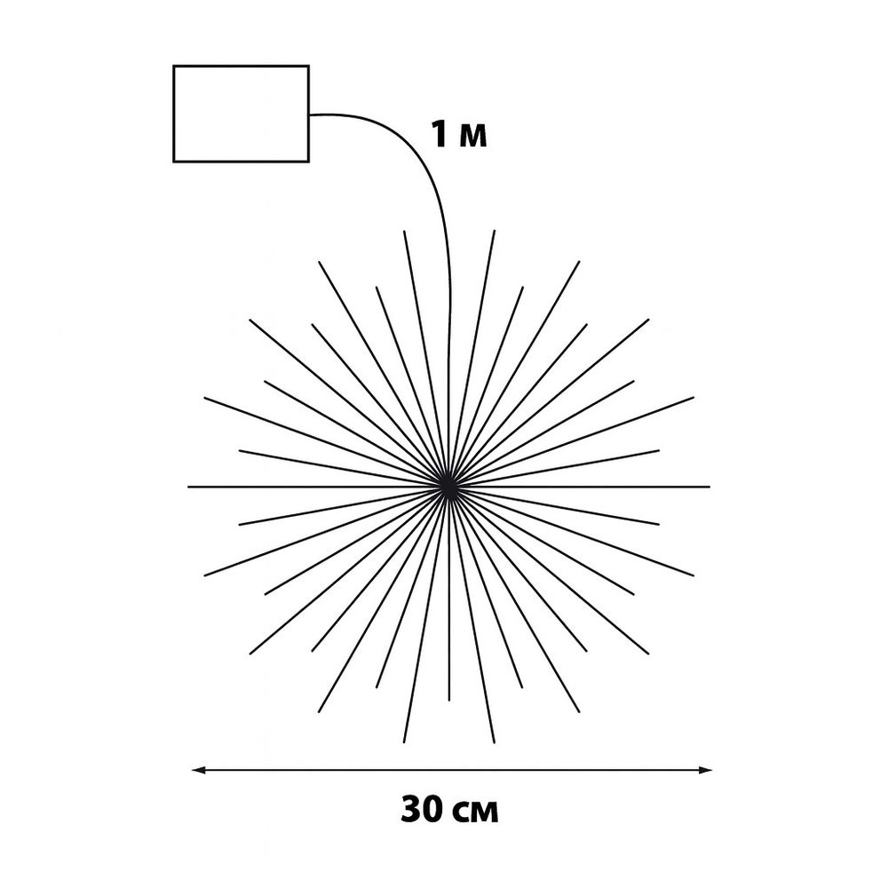 ULD-H3030-150-DTA-3AA-RC MULTI IP20 FIREWORKS Фигура светодиодная Фейерверк на батарейках 3AA не в-к. 30х30см. Подвесная. 120 светодиодов. Разноцветный свет. Пульт ДУ в-к. Провод прозрачный. TM Uniel