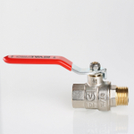 Кран шаровой Valtec BASE, стальная рукоятка 1/2" вн.-нар. (VT.215.N.04)