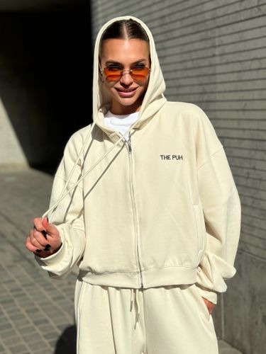 Бежевый хлопковый спортивный костюм