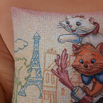 Декоративный гобеленовый чехол для интерьерной подушки Пирамида котят 47*47