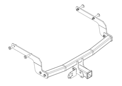 Фаркоп на Renault Arkana американский квадрат 2019- (без электрики, паспорт/сертификат в комплекте) Автос.RN 16B
