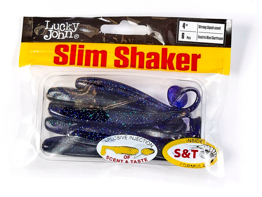 Мягкая съедобная приманка LJ Pro Series Slim Shaker 4in (100 мм), цвет T52, 6 шт