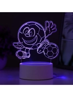 Светильник 3D ночник RISALUX «Футбол», LED RGB, от сети, 13×