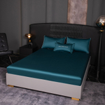 КПБ Однотонный Сатин Премиум на резинке OCPR007, 2 спальный, 4 наволочки, простынь 180*200*30