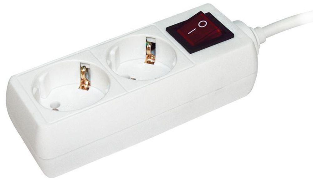 Удлинитель 2х3м с заземл. 16А IP20 У02К 2P+PE 250В 3х1 с выкл. IEK WYP10-16-02-03-ZK-N