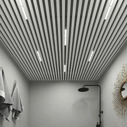 Комплект 1,7х1,7м кубообразного реечного алюминиевого потолка CESAL AR C 30/27 Белый матовый (для ванной, входных групп, санузлов и лоджий)