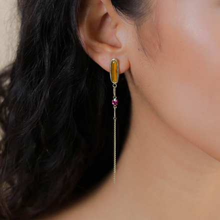 Серьги Franck Herval, Emy, со стразами и кристаллом, FH26.1-12-69971 (оранжевый)