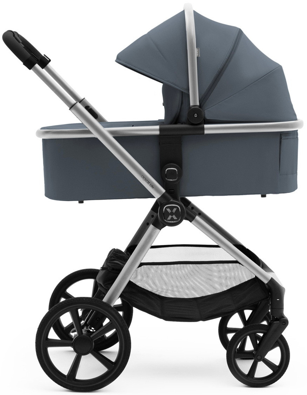 Коляска Agex Life 3 в 1 хромированная рама с автокреслом i-Safe Black ALG590 Chrome Grey (Серый)