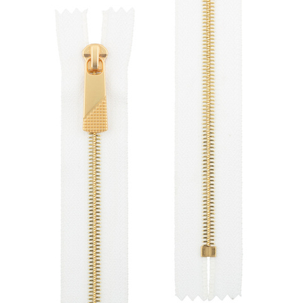 Молния Металл цв.белый "Gamma" KAP-5, 20 см под золото, одноз. Т5