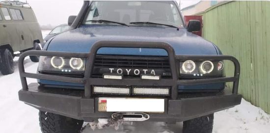 Передние фары Angel Eyes для Toyota Land Cruiser 80 (90-97) Black