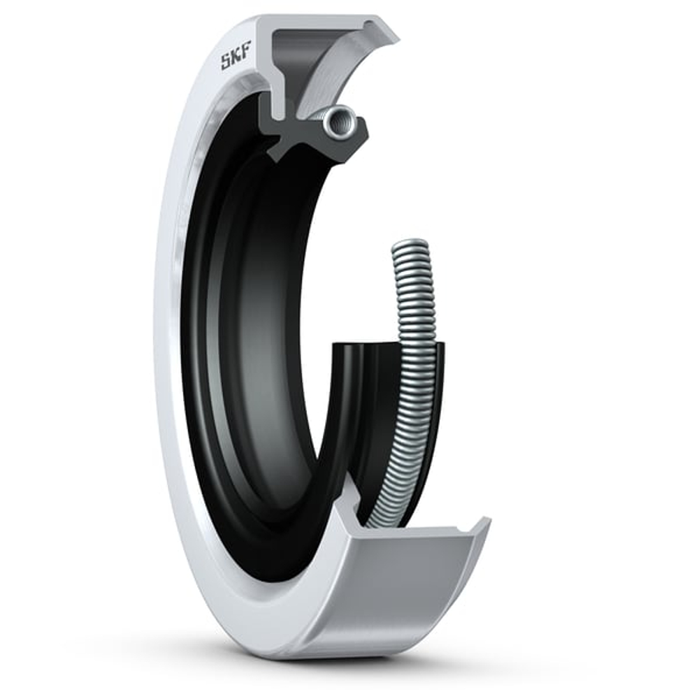 Манжетное уплотнение с металлическим корпусом, двойной уплотнительной кромкой и вспомогательной контактной кромкой, для жидкой или пластичной смазки 16404