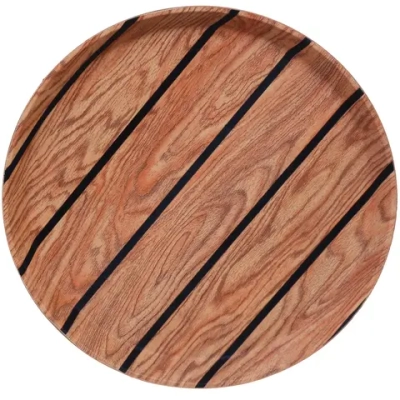 Поднос пластиковый «WOOD» 27,5см черная полоса