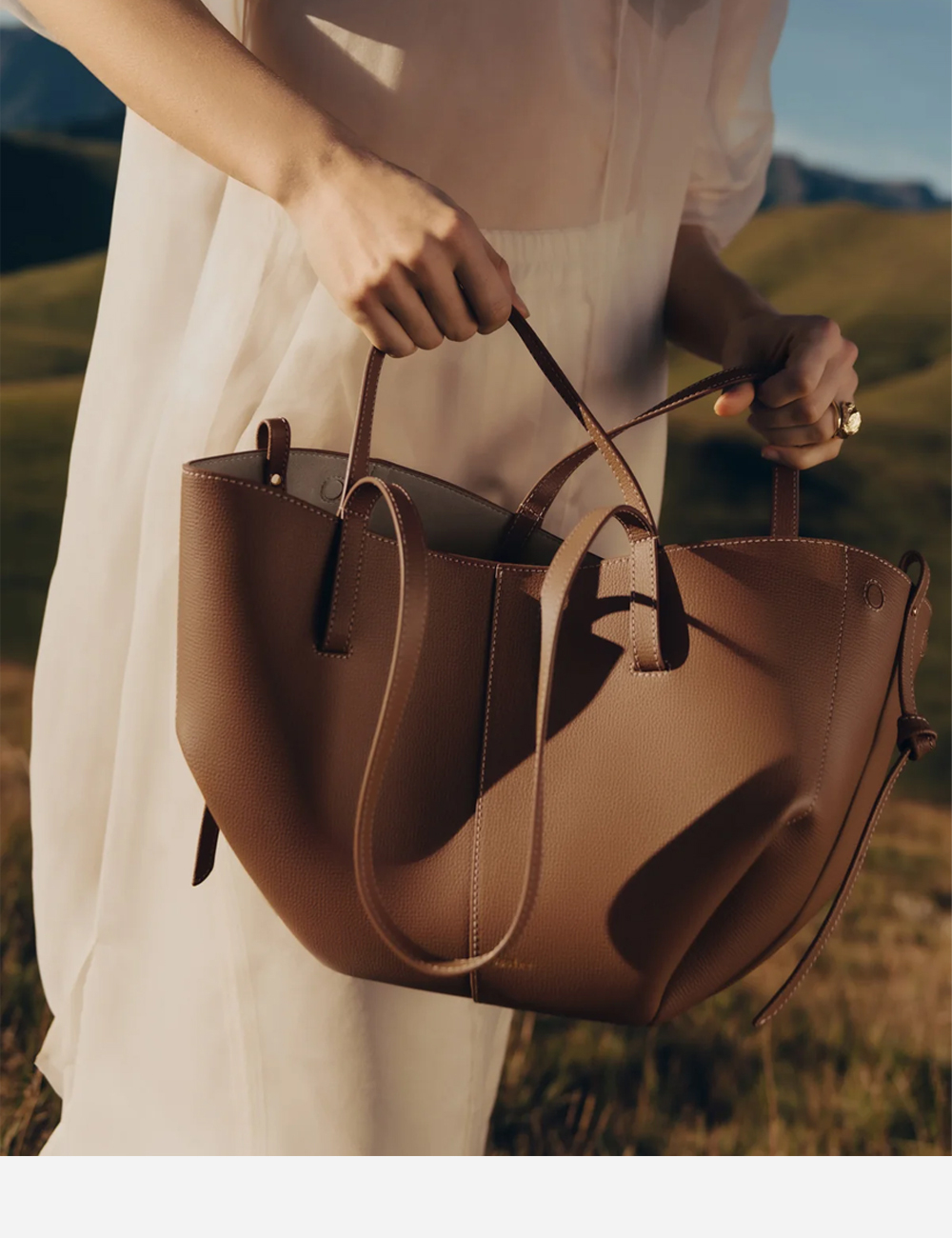 Сумка Polene Cyme Mini Edition Textured Camel