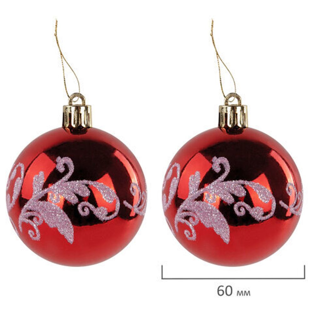 Шары ёлочные НАБОР 44 шт., 6 см/3 см,"Red&White", красные/белые, пластик, ЗОЛОТАЯ СКАЗКА, 592166