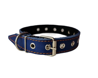 Ошейник SoGood для средних собак синий кожаный    45х2,5см