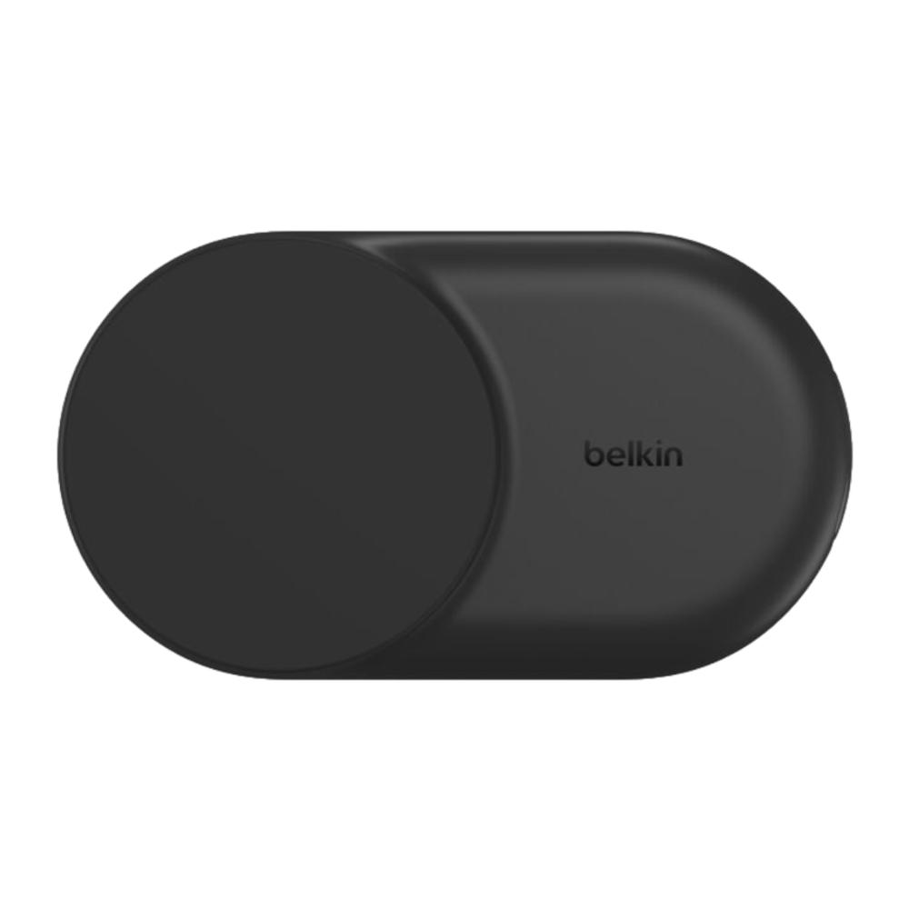 Зарядная станция MagSafe Belkin UltraCharge Round для iPhone и AirPods (Qi2.2) (WIZ039, EU) Беспроводная зарядка: Qi 25 Вт, Qi 5 Вт. Проводная зарядка: USB-C (5 Вт). Сертификация Qi2. Есть LED-индикация