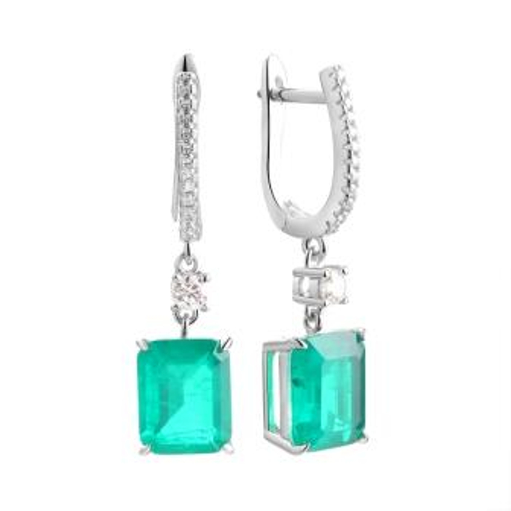 Серьги из серебра с ситаллом