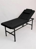 Массажный стол стационарный с прошивкой Massagecomplekt, с регулировкой высоты и вырезом для лица, 190*70, черный