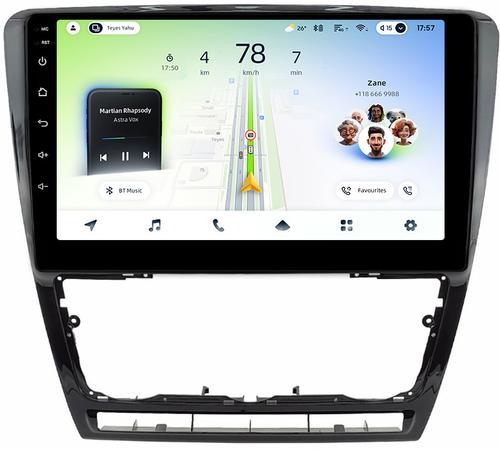 Магнитола для Skoda Octavia A5 2004-2013 (рамка черная глянцевая) - Teyes CC4L монитор 10.1" IPS, Android 14, Быстрая, Snapdragon 662, CarPlay, 4G SIM-слот