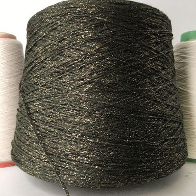 COTTON LUREX; 95% хлопок, 5% люрекс; 400м/100гр; Шнурок; цвет: Темно-зеленый , люрекс черное золото