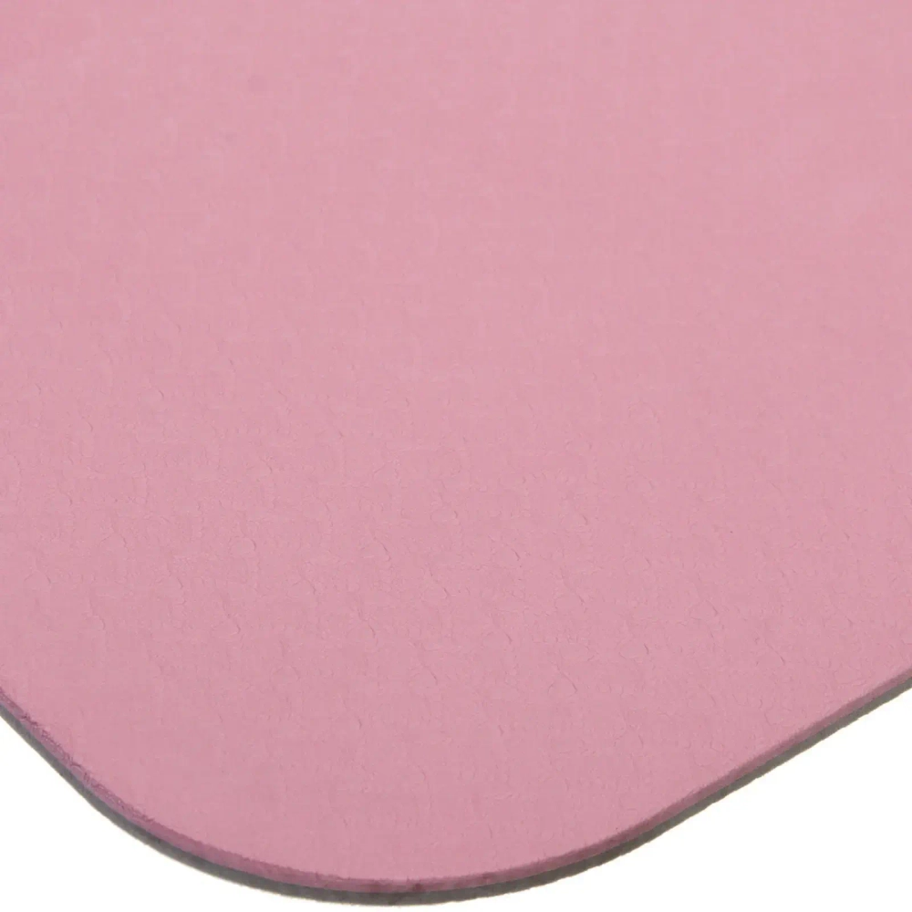 Коврик для йоги 6 мм 183х80 см «Энергия» 2х сторонний TPE, розовый/серый