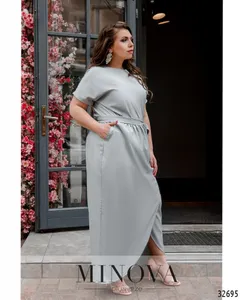Платье 8609-1-светло-серый Minova