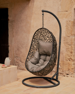 Florina Подвесное кресло с темно-серой ножкой коричневое