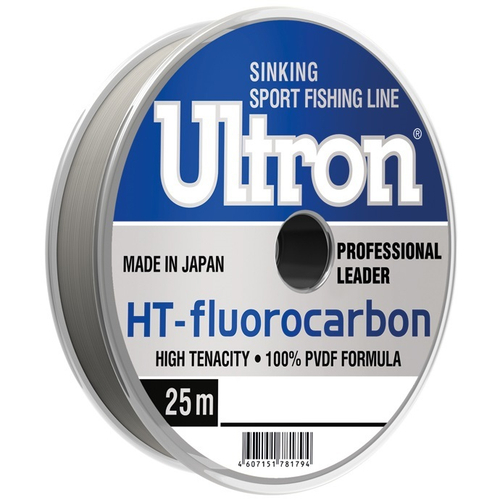 Леска ULTRON Fluorocarbon 0,32 мм., 8,0 кг, 25 м, прозрачная
