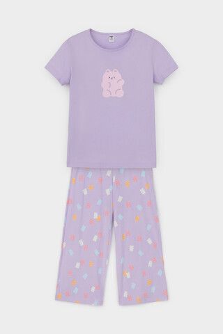 пижама  для девочки  КБ 2827/пастельно-лиловый,мишки
