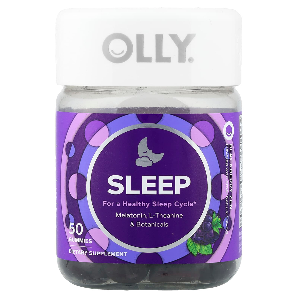 OLLY, жевательные таблетки для сна, со вкусом ежевики, 50 жевательных таблеток