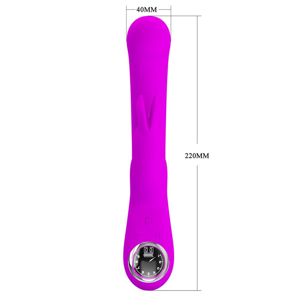 Фиолетовый вибратор-кролик 22см с LED-дисплеем Pretty Love Lamar Rabbit Vibrator & G-Spot Purple BW-500004-LED