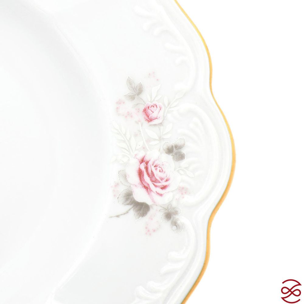 Блюдо овальное Bernadotte Серая роза золото 36 см