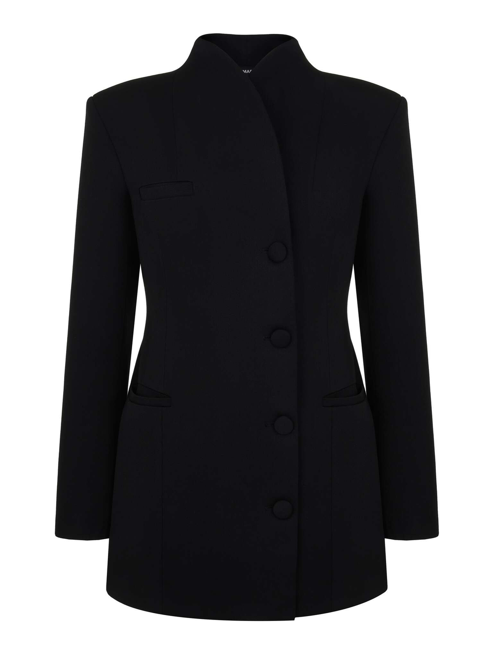 Жакет длинный с воротником стойкой