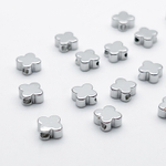 Бусина Клевер, цвет серебро (родий), размер 5,8 мм, цена за 1 шт