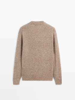 Massimo Dutti Вязаный кардиган из смесовой шерсти, бежевый