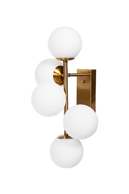 Бра настенное для спальни 50x24x27см Garda Decor Шары белое с золотом