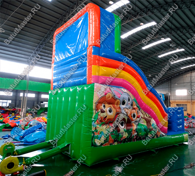 Надувная горка "Звери на пляже" 6*3.5*5 м