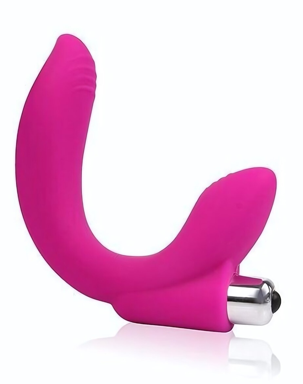 Розовый U-образный вибромассажер Сosmo - 19 см. (Цвет: розовый)