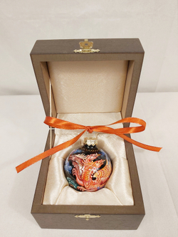 Шар новогодний с ручной росписью  Палех "Дракон Горыныч"