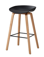 Стул барный BY003 черный бук/матовый черный металл