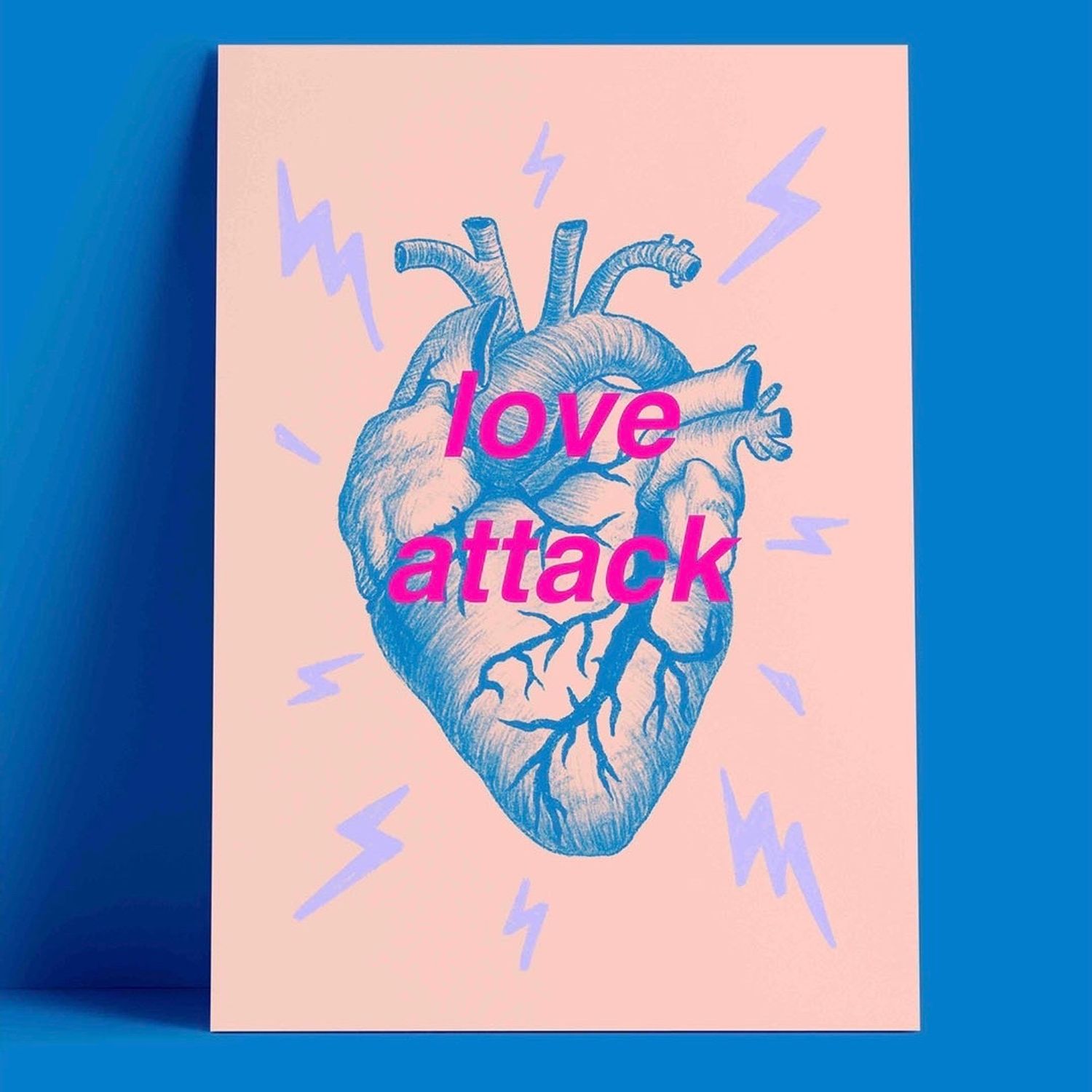 Открытка - Love attack (blue)