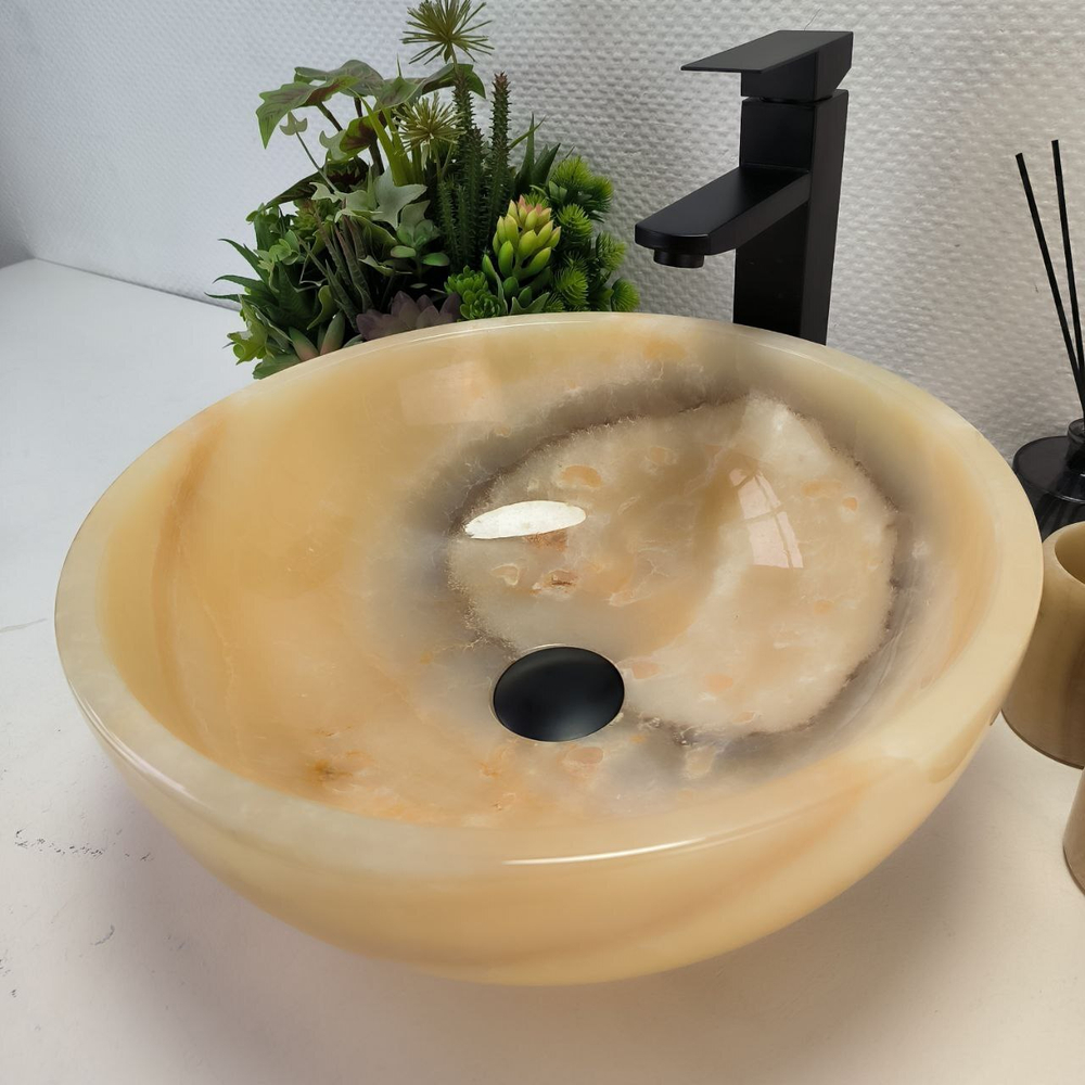 Раковина из оникса Bowl Yellow TinLip BO-62926 40*40*15 140