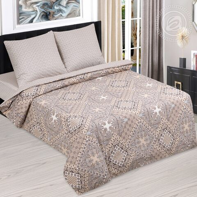 Постельное белье на резинке Евро из поплина Италия 932 АРТПОСТЕЛЬ