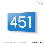 Номер на дверь 451, табличка на дверь для офиса, квартиры, кабинета, аудитории, склада, голубая 120х70 мм, Айдентика Технолоджи