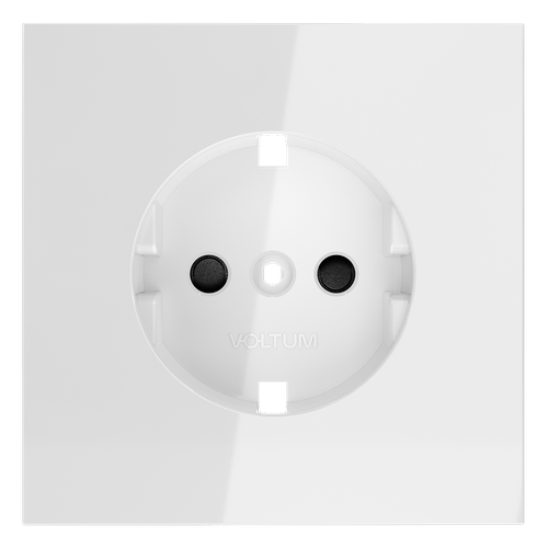 Накладка для розетки с заземлением и защитными шторками, S70 (белый глянцевый)