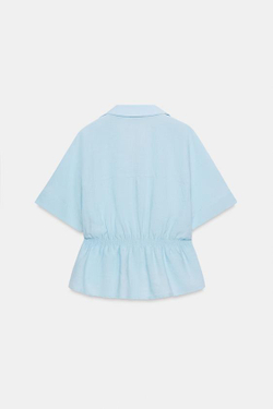 ZARA РУБАШКА САФАРИ НА МОЛНИИ, НЕБЕСНО-ГОЛУБОЙ
